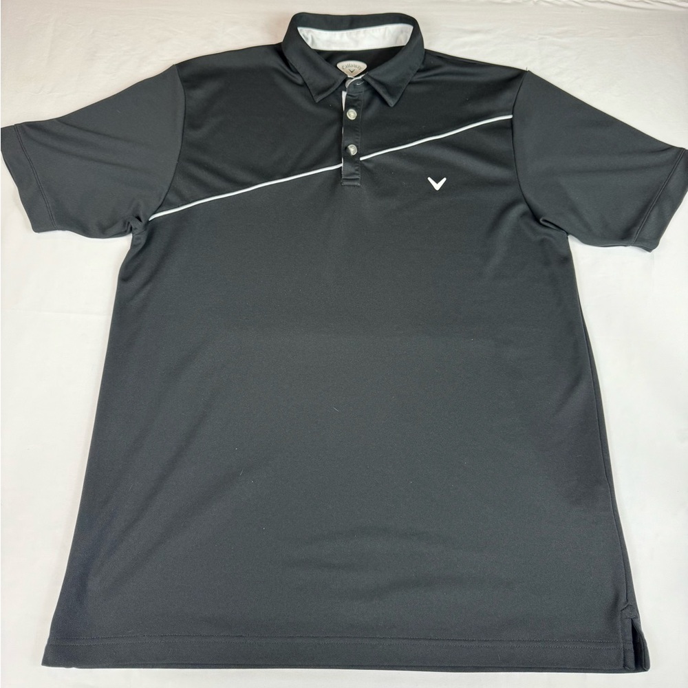 Callaway Dark Gray Polo Shirt with White Accent